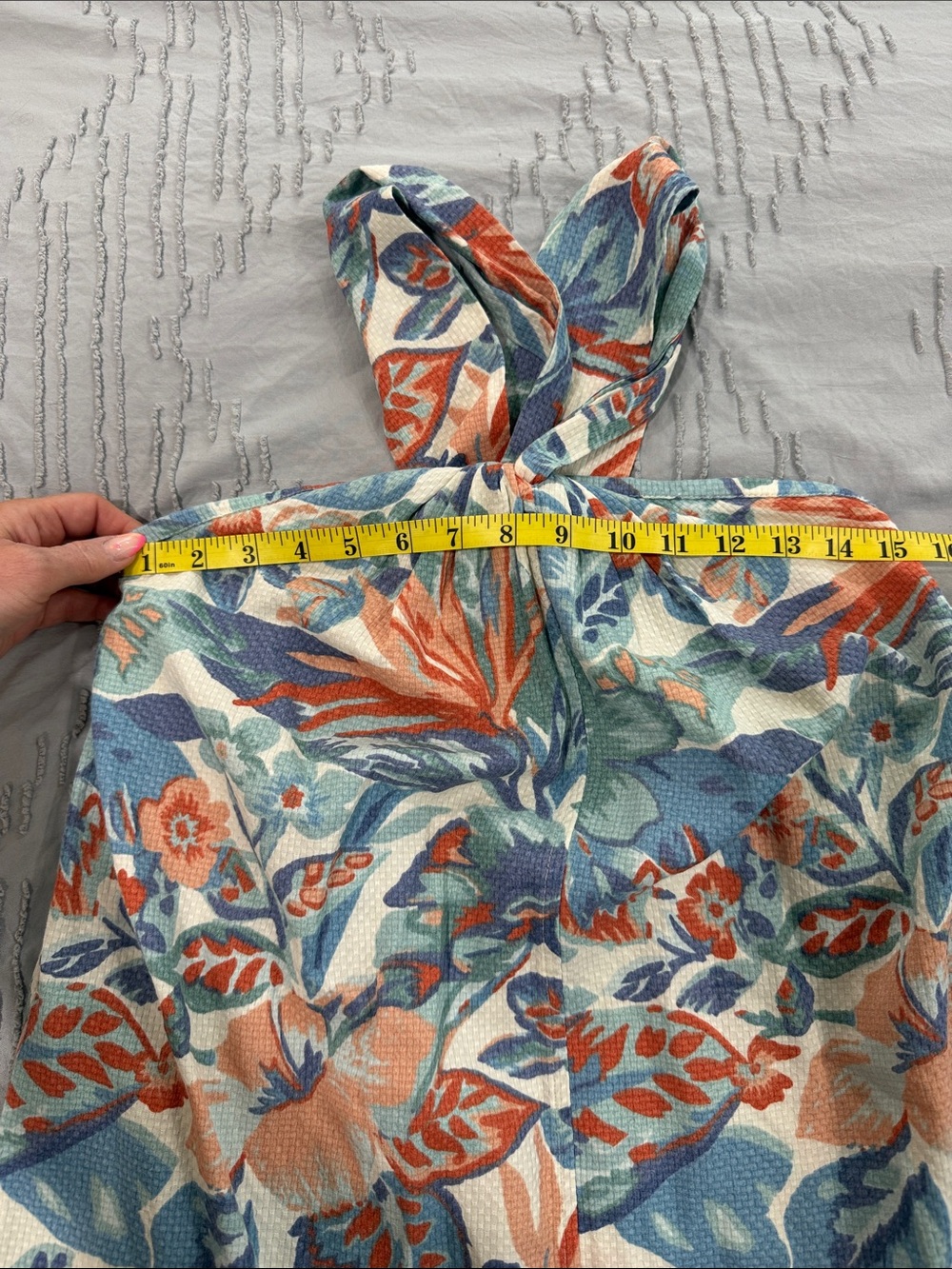 Faherty Blue and Coral Floral Halter Dress NWOT with POCKETS!!! - Picture 14 of 15